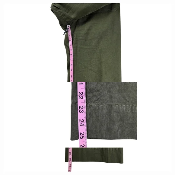 Anthropologie Maeve The Colette Crop Wide-Leg Pants Olive Green - Picture 12 of 14